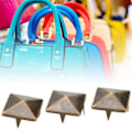 Miniatyrbild 2 av 9: 100 st fyrkantiga pyramidpunknitar 4 klor metallnitar för armband kläder skor handväska brons 12 mm