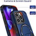 Miniatyrbillede 5 af 7: Magnetisk iPhone-etui med Stativ, Kompatibel med MagSafe, Robust Indbygget Støttefod, Militær Grade Støddæmpning til iPhone Blue iPhone 13 Pro Max
