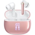 Pikkukuva 1 / 6: Langattomat nappikuulokkeet Bluetooth-kuulokkeet, 40 tunnin toistoaika Stereo IPX5 vedenpitävät nappikuulokkeet, LED-virranäyttö Langattomat nappikuulokkeet mikrofonilla Pink