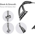 Miniatyrbilde 6 av 6: Secbolt Rustfritt Stål Lenker Kompatibel med Apple Watch Lenke 38mm 40mm 41mm iWatch Series /SE/8/7/6/5, Elegant Metall Armbånd Black