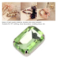 Miniatyrbild 7 av 8: 10 st rektangulära systenar strass glas kristall klo DIY klädtillbehör (gräsgrön)