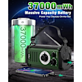 Miniatyrbillede 3 af 7: Nødradio, Solradio, 37000mWh håndsvingradio, NOAA AM FM vejrradio, 5 opladningsmetoder, polymerbatteri, lommelygte & læselampe, SOS-alarm Green
