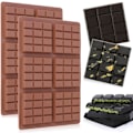 Miniatyrbillede 1 af 8: Chokoladebarforme Deep Silikon Bryd-Fra Chokolade Non-Stick Protein og Energibarform Kvadrat Tyk Slikbarform Voks Smelteform 2 Pak