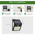 Miniatyrbillede 3 af 5: Udendørs solcellelampe, [4 LED-pakke] MED BEVÆGELSESDETEKTOR, 3 SOLSPOT-TILSTANDE SIKKERHEDSTRÅDLØS LØSNING HÅNDLAMPE TIL HAVE