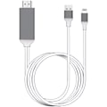 Miniatyrbild 1 av 5: [Apple-certifierad] Lightning till HDMI-adapterkabel, 1080P Digital AV Sync Audio & Video-kontakter Sladd för TV/Projektor/Monitor-6,6ft Vit