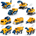 Miniatyrbillede 2 af 7: Robot-byggekøretøjer til småbørn, 5-delt sæt med transformerende robotter til børn, magnetiske legetøj med holdbare forbindelser, nem gør-det-selv-samlingsfunktion, 5-i-1-legetøj