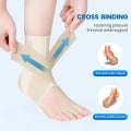Miniatyrbillede 2 af 7: Ankelstøtte, Justerbar Åndbar Kompressionsankelstøtte, til Mænd og Kvinder med Forstuvede Ankler, Ankelbandage Stabiliserende Ligamenter, Plantar Fascii Complexion Large