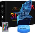 Nice Dream Haj Shark 3D Optisk Illusion Lampe, 3D Natlys til Børn