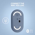 Miniatyrbillede 5 af 8: Logitech M350 Pebble trådløs mus med Bluetooth eller 2,4 GHz-modtager, lydløs, slank computermus med stille klik Blue