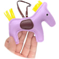Miniatyrbild 3 av 6: Läder Tassel Pony Nyckelring Läder sydd häst styling söt mode väska tillbehör Purple