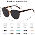 Pikkukuva 5 / 6: Ylisuuret pyöreät aurinkolasit naisille ja miehille Amber Tortoise Grey