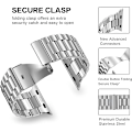 Miniatyrbilde 3 av 4: 316L Kirurgisk Rustfritt Stål Apple Watch Lenke, Ripe-/Vannbestandig, Passer Series Ultra, Størrelser 49mm, for Business Casual Silver