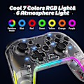 Miniatyrbild 6 av 7: Trådlös Switch Pro-kontroller för Nintendo Switch-kontroller/Lite/OLED/Windows/iOS/Android, 7-färgad justerbar RGB-belysning Switch Remote Gamepad med