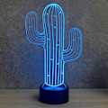 Miniatyrbild 3 av 5: 3D Kaktus Blomnattlampa Illusion Led 7 Färgförändring