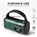 Pikkukuva 6 / 7: 10000 mAh Aurinkoenergia Radio, Hätäradio, NOAA/AM/FM Sääradio, USB Type-C Lataus, Dynamo Radio, Polymeeriakku, Taskulamppu & LED Lukuvalo, SOS-Hälytin Green