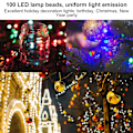 Miniatyrbild 4 av 6: Små Fe-Vattentäta Solcellslampor för Utomhus Julgran Halloween Trädgård Uteplats Bröllopsfest (12 meter med 100 lampor) Warm Light