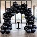 Miniatyrbillede 5 af 7: 130 stk. sorte balloner i forskellige størrelser 18\" 12\" 10\" 5\" ballonbue guirlande sæt perfekt til fødselsdagsfest, dimission, babyshower, bryllup, ferie D Black