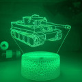 Miniatyrbild 5 av 6: Tiger Tank lampa 3D Illusion Nattljus, Fjärrkontroll Bord