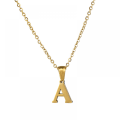 Miniatyrbild 1 av 3: Halsband med initialer för kvinnor, 18K guldpläterat namn halsband, låt