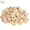 100 st träknappar cirkulär träfärg DIY tillbehör sömnad 2-håls knapp 1,5 cm