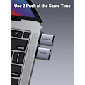 Pikkukuva 2 / 5: USB C - USB -sovitin 3.0  USB C -uros USB -naarassovitin OTG Type C -sovitin MacBook Prolle  MacBook Airille  Samsungin kannettavalle  Harmaa