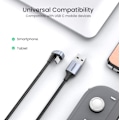 Miniatyrbild 5 av 5: USB C-kabel U-form 6,6ft 3A Typ C Snabbladdning Nylon Fläta