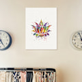 Miniatyrbillede 6 af 8: Buddha, Lotus og Mudra Vægkunst Lærredstrykplakat, Enkelt Modeakvarel