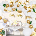 Miniatyrbillede 7 af 7: 129 stk. hvide balloner i forskellige størrelser 18 12 10 5 tommer til guirlandebue, latexballoner til fødselsdagsfest, bryllupsdag, babyshower White