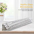 Miniatyrbillede 8 af 10: 5*15mm Hvid Glas Rhinestone Trim Crystal Hotfix Strass Mesh Banding Sticker Appliques Sheet