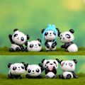 Miniatyrbild 2 av 5: 8 st söta panda leksak docka leksak set, tårtdekoration