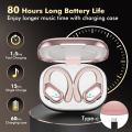 Miniatyrbilde 2 av 7: Trådløse ørepropper Bluetooth-hodetelefoner 80 timers avspilling Ørepropper IPX7 Vanntett og strømvisning med ENC Støydemping Mikrofon Over-Ear Stereo Bass Ørepropper Rose Gold