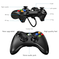 Miniatyrbillede 3 af 6: X-Box 360 Controller Wired, Gamepad Controller med ledning til Microsoft X-Box 360 & Slim Console og PC Windows XP/7/8/10, med opgraderet joystick
