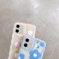 Miniatyrbild 5 av 7: Kompatibel med iPhone 12 Skal Transparent Söt Blommig Björnen