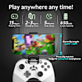 Miniatyrbild 5 av 7: Bluetooth-kontroller för Switch/PC/iPhone/Android/Apple Arcade MFi-spel/TV/Steam, Pro trådlös spelkontroll fjärrkontroll Gamepad med telefonklämma med L White