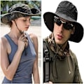 Miniatyrbillede 5 af 6: Solhatte til mænd og kvinder, spandhat UPF 50+ Boonie Hat sammenklappelig UV-beskyttelse Vandring Strandfiskeri Sommer Safari deban Camo