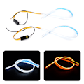 Miniatyrbillede 4 af 11: 1 Par 60cm LED Dagkørelys Guide Strip Bar Hvid Gul Lysfarve