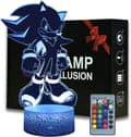 3D Illusion Sonic Natlampe, Anime Pindsvin Bordlampe med