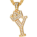 Miniatyrbillede 1 af 7: Krone Initial A-Z Halskæde, Iced Out Bogstav Vedhæng med 22-24 Tommer Kæde, Mænd Kvinder Bling Hip Hop Alfabet Navn Smykker Gave Store Initialer Halskæder Y 18K Gold