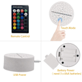 Miniatyrbilde 6 av 8: Havfrue 3D Lampe Nattelys for Barn med Smart Berøring & Fjernkontroll 7 Farger + 16 Farger Skiftende Dimbar Havfruegaver