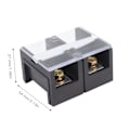 Miniatyrbilde 2 av 6: 2 stk. Wire Barrier Block Terminal Strip 600V 100A TC Fastmontert Jern Dual Rows Terminal Strip med Deksel Svart 2 Posisjoner (1002)