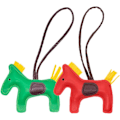 Miniatyrbild 1 av 5: Läder Tassel Pony Nyckelring Läder sydd häst styling söt mode väska tillbehör Green + Red