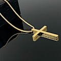 Pikkukuva 7 / 7: Ristiriipus miehille Ristiriipus VOIMAA Raamatun jae Ruostumattomasta teräksestä valmistettu kaulakoru Gold Cross1