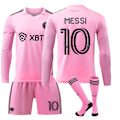 Miniatyrbillede 1 af 2: 23-24 Miami League Hjemmebane No.10 Messi Langærmet Fodboldtrøje Sæt Børne Fodboldtøj 22
