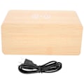 Pikkukuva 1 / 10: Monitoiminen puinen 2000mAh minikellokaiutin langaton Bluetooth-kello stereokaiutin (keltainen puu punainen valo)