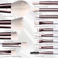 Miniatyrbild 6 av 6: Resesminkborste Set Foundation Puder Concealers Ögonskuggor Makeup Set med LED-ljus Spegel 14 st White