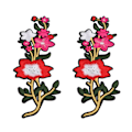 Miniatyrbillede 5 af 10: Blomster Patch 2 Blomster Lyse Farvet Polyester Special Mønster Broderet Patch til Tasker Tøj Nederdele Sko Rød