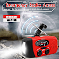 Miniatyrbilde 2 av 7: Nødradio med håndsveiv og LED-lommelykt for nødsituasjoner, AM/FM NOAA værradio med 2000mAh powerbank telefonlader, USB-ladet og solenergi Red