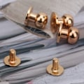 Pikkukuva 6 / 10: 20 sarjaa kuparisia pyöreäkantaisia niittejä, DIY-nahkatyön niittejä, 10 x 8 mm, kulta