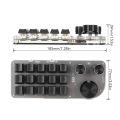 Miniatyrbilde 3 av 7: Programmerbar tastatur 3 knotter 15 taster bærbar RGB Bluetooth DIY mekanisk spilltastatur for kontorlaboratorium