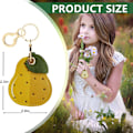 Miniatyrbillede 2 af 6: Læder nøglering holder etui kompatibel med Apple AirTag, sød beskyttende Air Tag cover med nøglering, anti-scratch finder GPS tracker etui til Yellow Pear